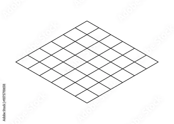 Fototapeta Basic Icon of Grid or Tiles in Isometric Perspective View. Vector Image.