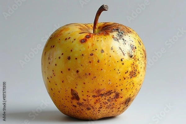 Obraz A rotten apple with brown spots on it