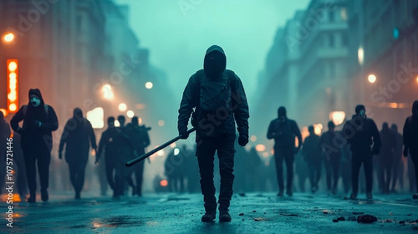 Obraz Gang skirmish brewing, civil unrest