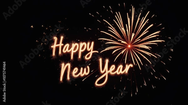 Obraz Happy New Year writing with firework