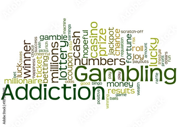 Fototapeta Gambling Addiction, word cloud concept 3