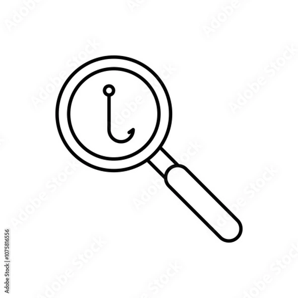 Fototapeta Phishing attack line icon. Cyber attack outline vector icon simple illustration for web and app..eps