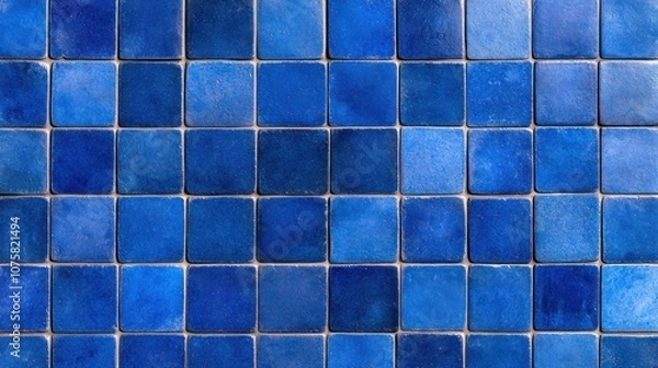 Obraz Dark Blue Brick Subway Tiles Ceramic Wall Texture - Wide Tile Background Banner Panorama