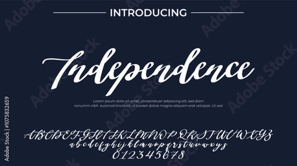 Fototapeta Independence Font Stylish brush painted an uppercase vector letters, alphabet, typeface