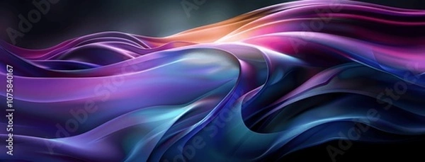 Fototapeta Fluid Neon Gradient Wave Abstract Background