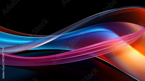 Obraz digital technology abstract arc rainbow light poster background
