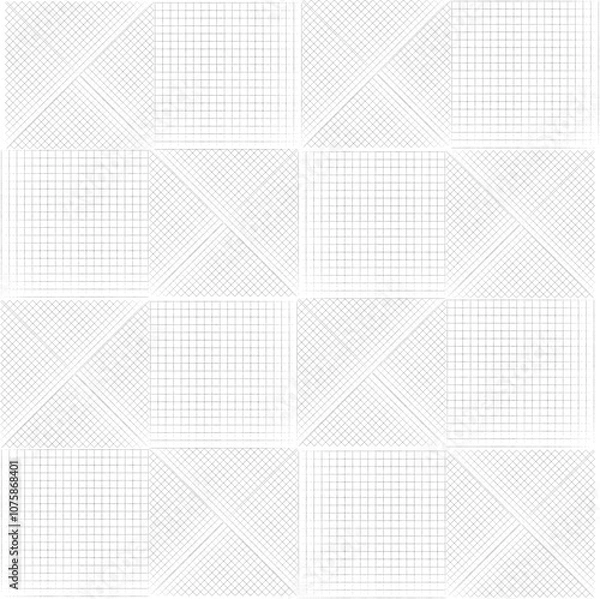 Obraz simple black and white pattern design geometrical shapes wallpaper minimal line art Digital paper, textile print, abstract backdrop abstract background illustration