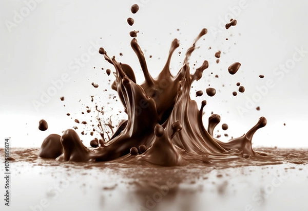 Fototapeta splash liquid three background artistic colours olated fluid closeup drink chocolate design sweet dessert abstract brown hot drink texture spot wave 