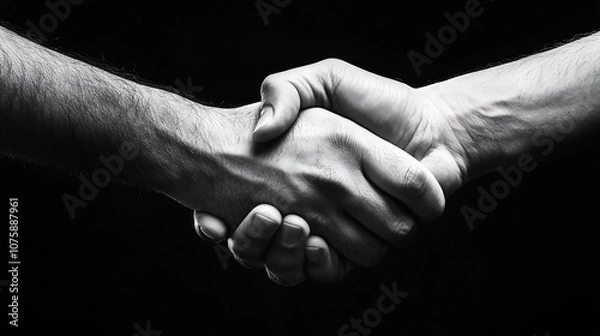 Obraz Hands Clasped in Corporate and Partnership Agreement
