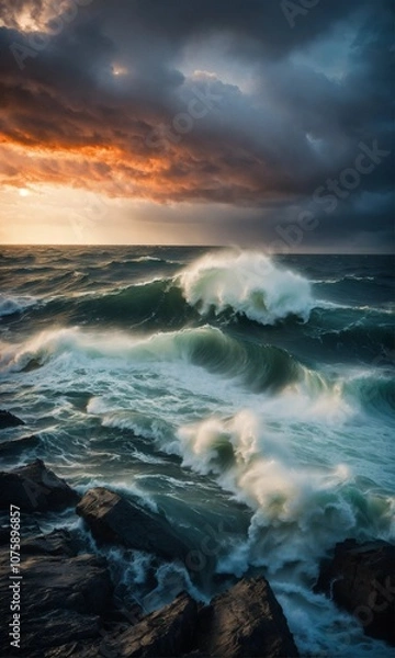 Obraz sea waves illustration
