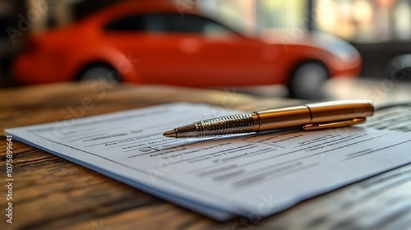 Obraz Complete your car purchase with essential paperwork and documentation