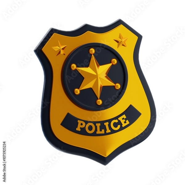 Obraz 3D Police Shield Badge