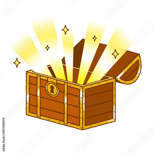 Obraz 開いた宝箱のイラスト