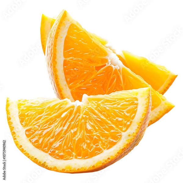 Fototapeta Orange Wedges with Transparent Background