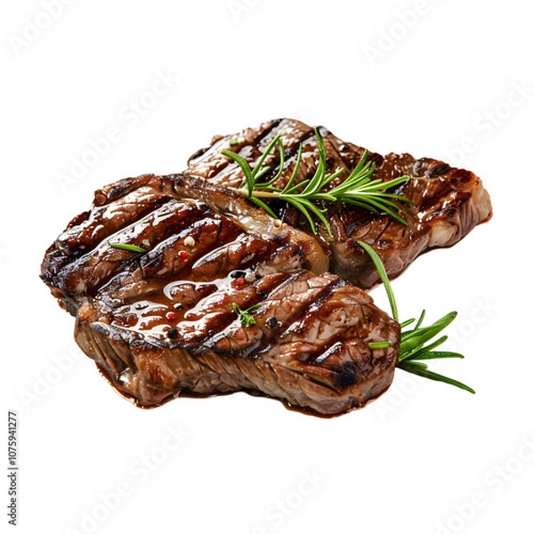 Fototapeta Grilled Steaks with Transparent Background