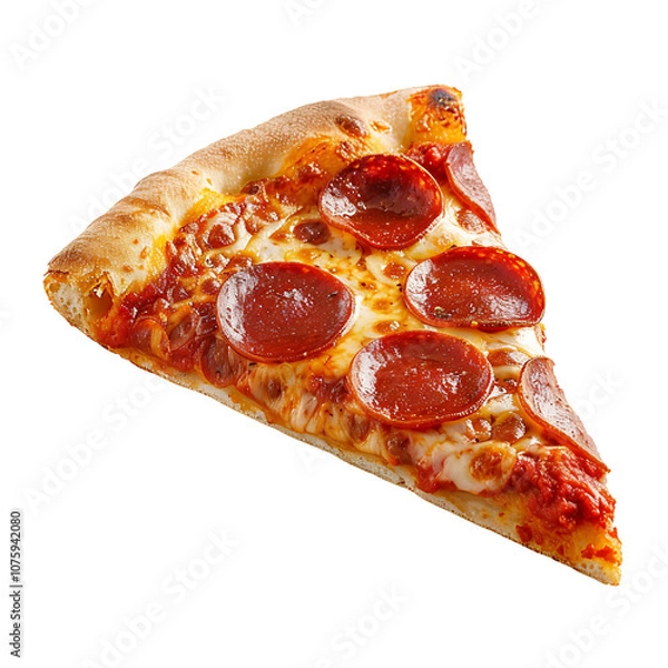 Fototapeta A Slice of Pepperoni Pizza with Transparent Background