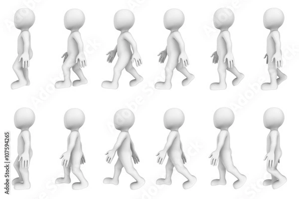 Obraz 3d walking cycle (3d character animation)