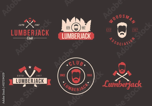 Obraz Lumberjack logo set