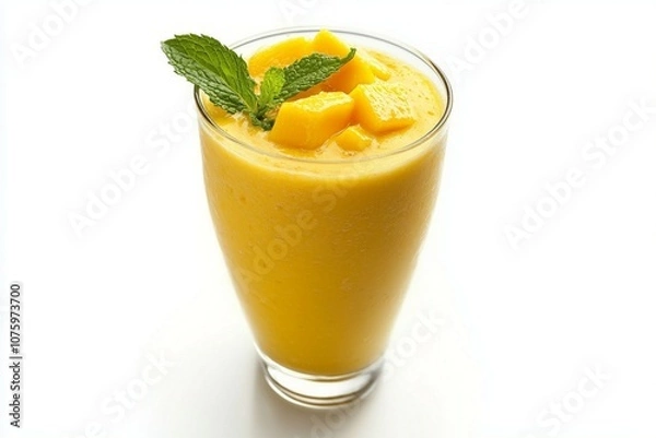 Fototapeta Fresh beautiful delicious mango juice  isolated