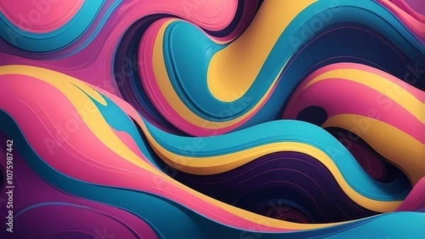Fototapeta Abstract Curvy Liquid Poster Design Template. high quality, high details