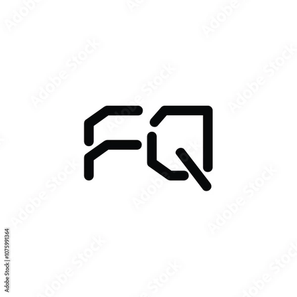 Fototapeta FQ monogram logo design letter text name symbol monochrome logotype alphabet character simple logo