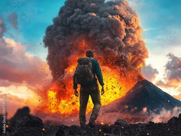 Fototapeta Understanding the impact of volcanic eruptions on the environment and human safety