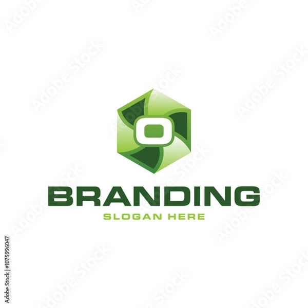 Obraz Letter O Modern Hexagon Simplicity Icon Technology Design Logo