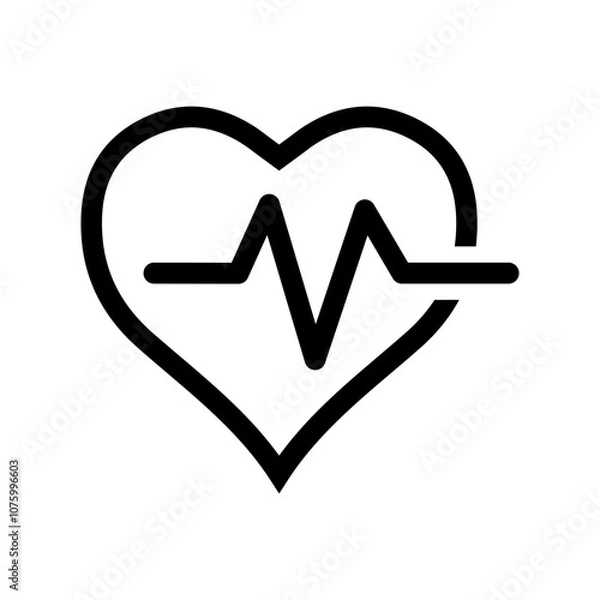 Fototapeta Pulse beat icon logo template design trendy.