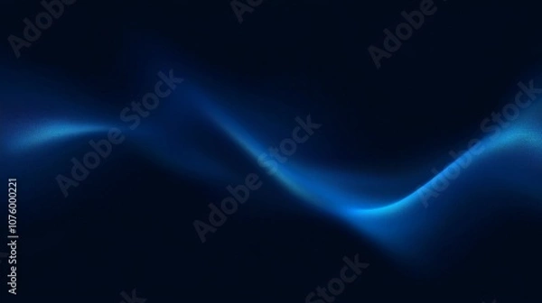 Fototapeta Dark Blue Abstract Gradient Background with Wavy Blur Line Leading Right for Mysterious Atmosphere