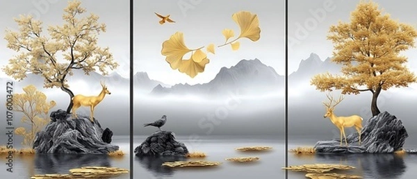 Fototapeta A bonsai styled in Root Over Rock, with roots wrapping around a rock