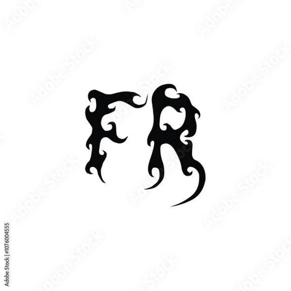Fototapeta FR monogram logo design letter text name symbol monochrome logotype alphabet character simple logo