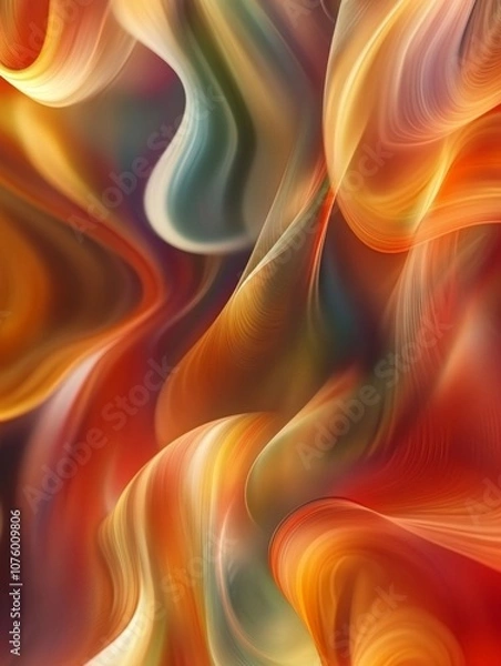 Fototapeta Abstract swirling colors in warm tones create a dynamic, flowing visual experience.