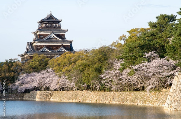 Obraz 広島城 夕景