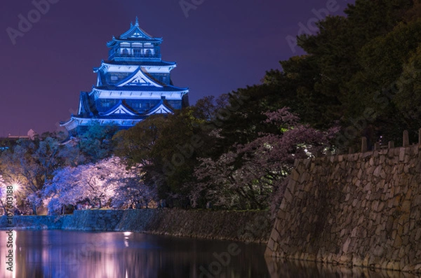 Obraz 夜の広島城