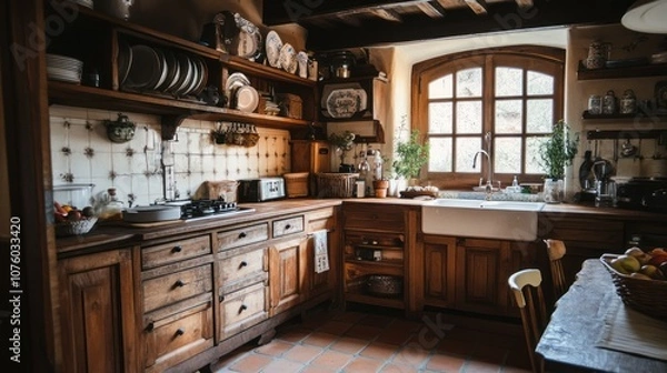 Fototapeta Rustic Kitchen Interior