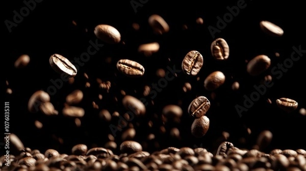 Fototapeta Coffee Beans Falling