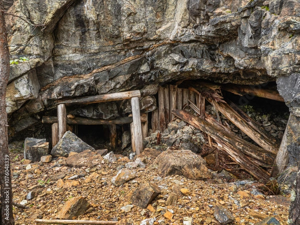 Obraz Southern Urals, Bashkir State Nature Reserve: abandoned mines for the extraction of chromite ore near Mount Bashart.
