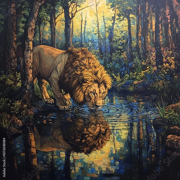 Obraz wild boar in autumn forest