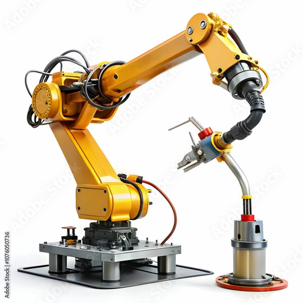 Fototapeta A robotic arm equipped with electrical tools enhances precision and efficiency in various tasks.