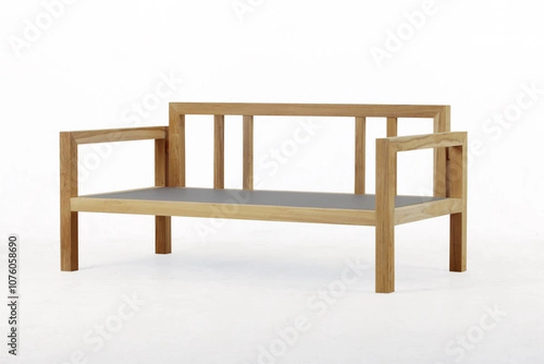 Obraz Modern wooden chairs made from teak wood with natural paint colors

