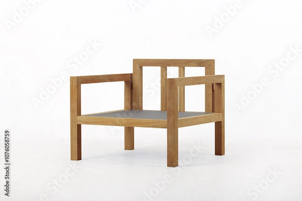 Obraz Modern wooden chair frame with natural colors