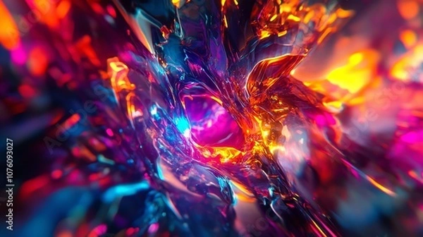 Obraz Abstract Futuristic Neon in the Metaverse Psychedelic