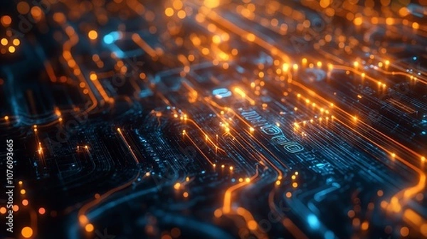 Obraz An Abstract Technology Background is a Work of Art That