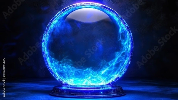 Obraz Blue Hologram Portal. Magic Fantasy Portal. Magic Circle