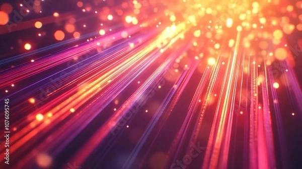 Obraz Bright Flare of Multicolored Lines 8K Photorealistic Ultra