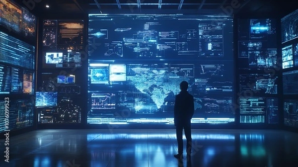 Obraz IT Consultant Presenting Tag Cloud About Information