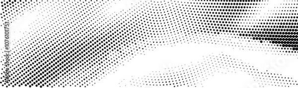 Fototapeta Abstract monochrome halftone background. Wide vector illustration	