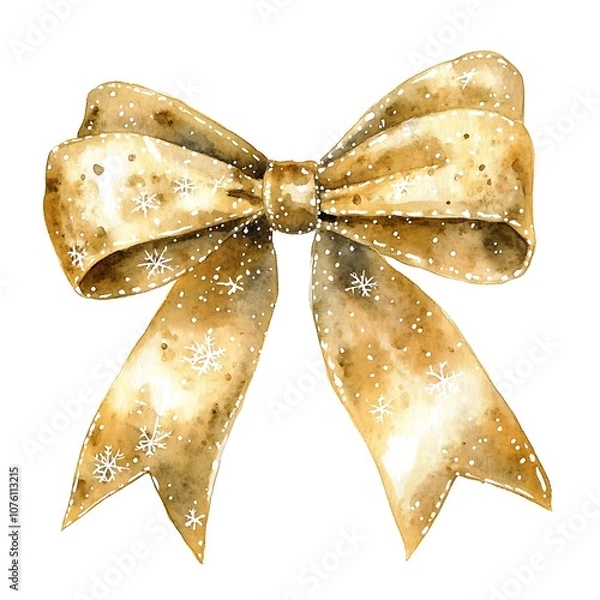 Obraz Create stunning holiday decor with a beautiful gold watercolor bow for festive cheer