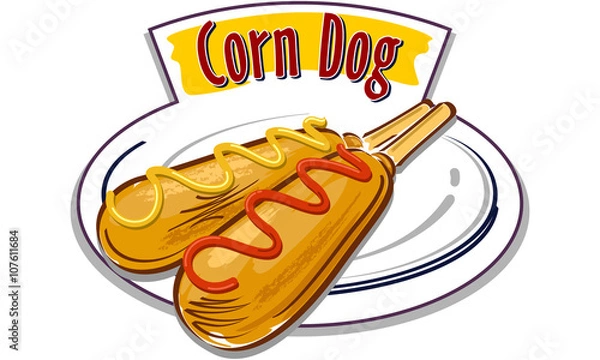 Fototapeta Wektor Corn Dog