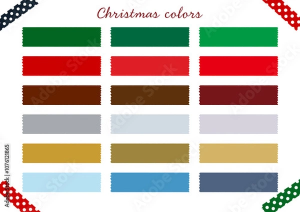 Fototapeta セット素材　クリスマスカラーマスキングテープ